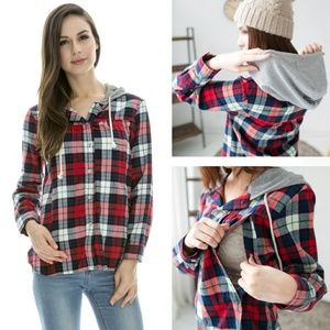 Bearsland nursing flannel hoodie